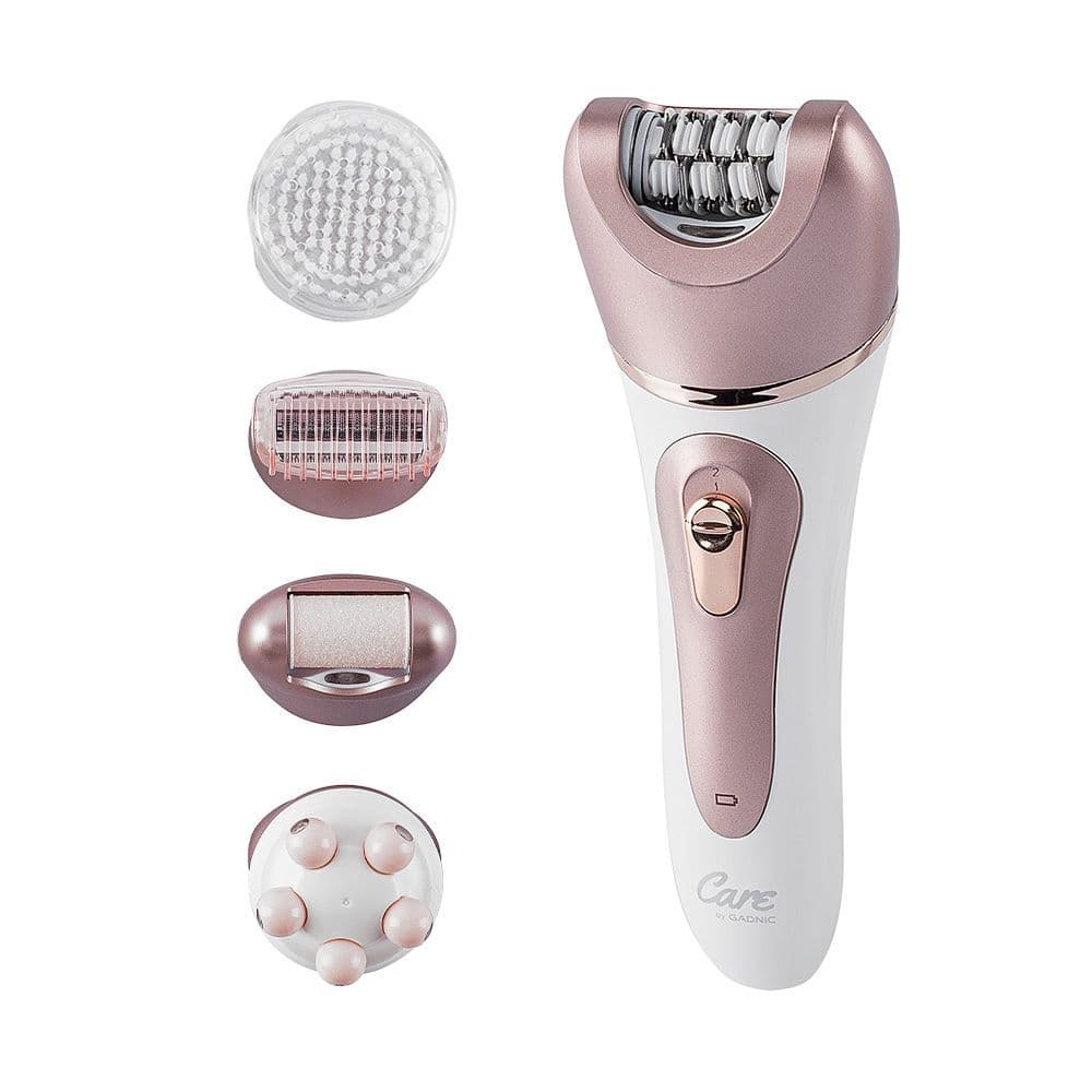 Depiladora Eléctrica Corporal Care By Gadnic 2 Velocidades Recargable IPX4 4 Cabezales Intercambiables 