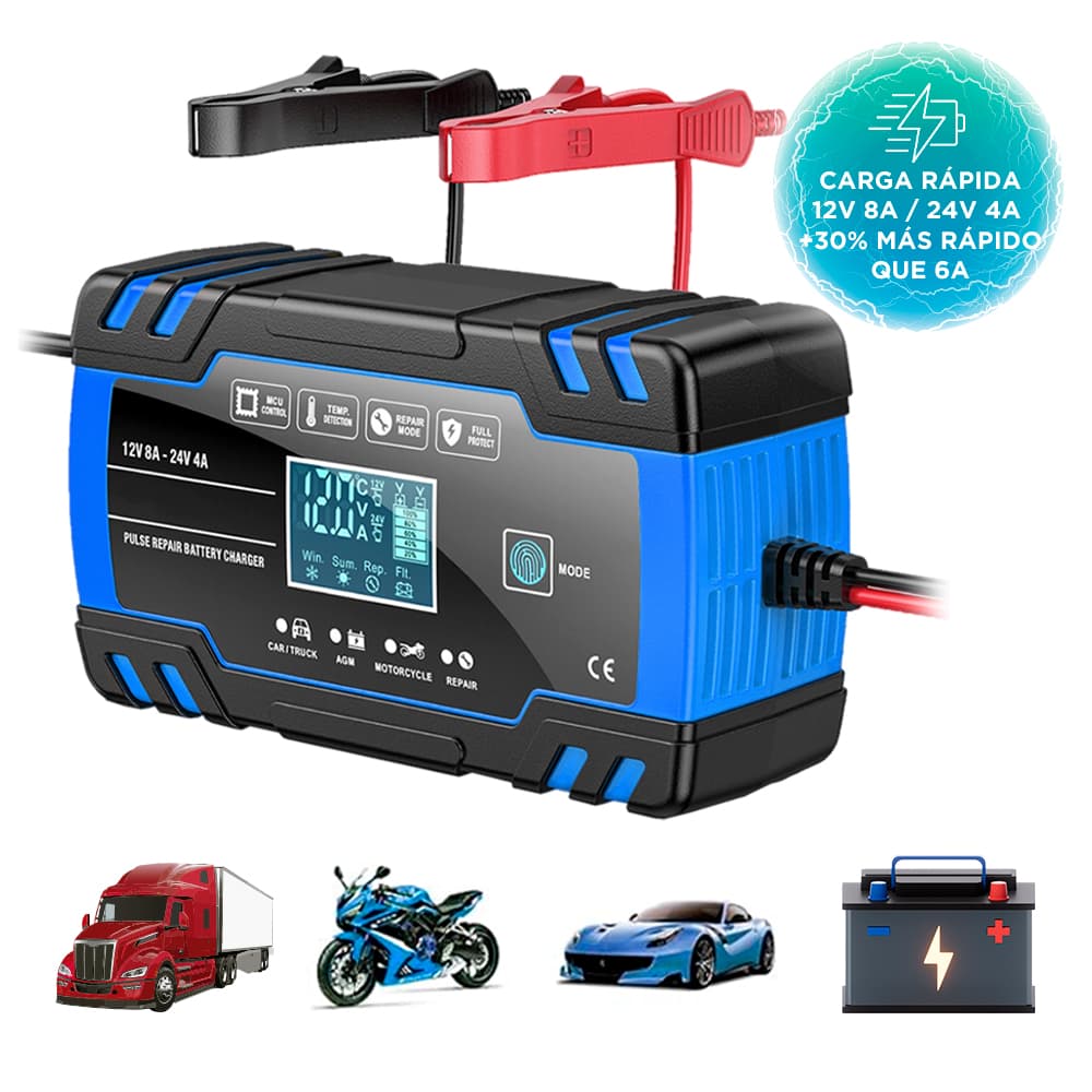 Cargador de Batería Inteligente Gadnic Automatico 12v 8a 24v 4a 