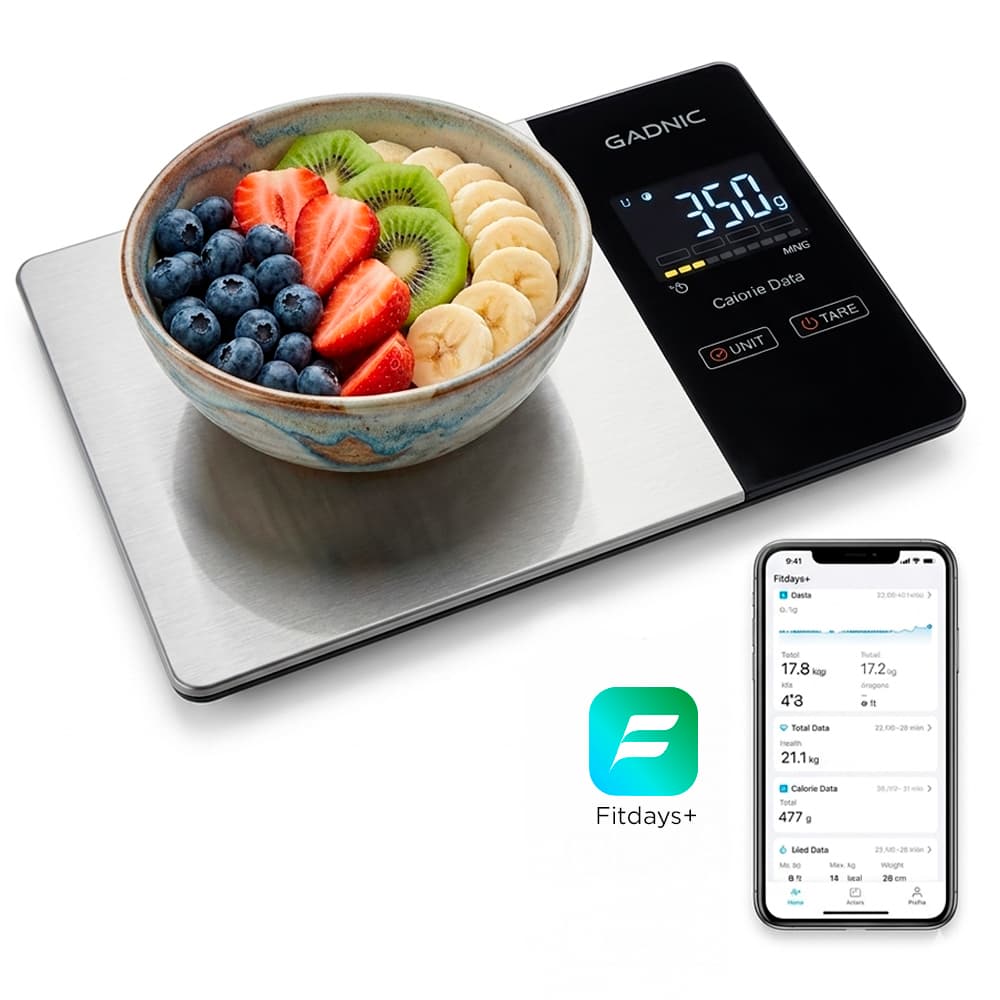 Balanza De Cocina Digital Cuk By Gadnic Inteligente Con App 5kg Pesar Alimentos 