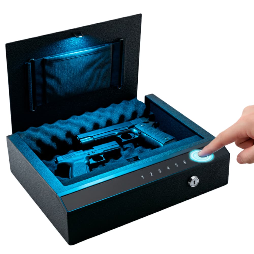 Caja Fuerte Digital Gadnic Huella Contraseña Llave Apertura Automatica Iluminacion LED Alarma