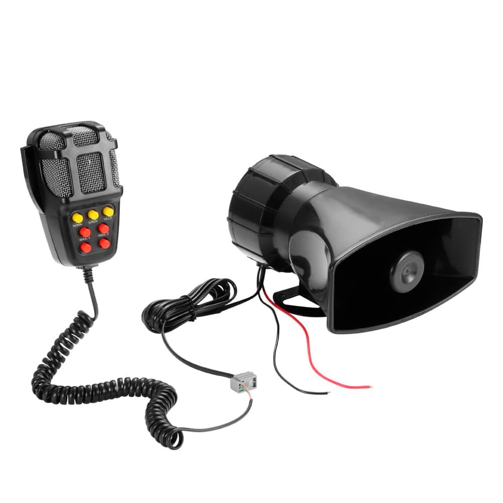 Sirena Vehicular Gadnic 100W 7 Sonidos Con Megáfono 12V Policía 