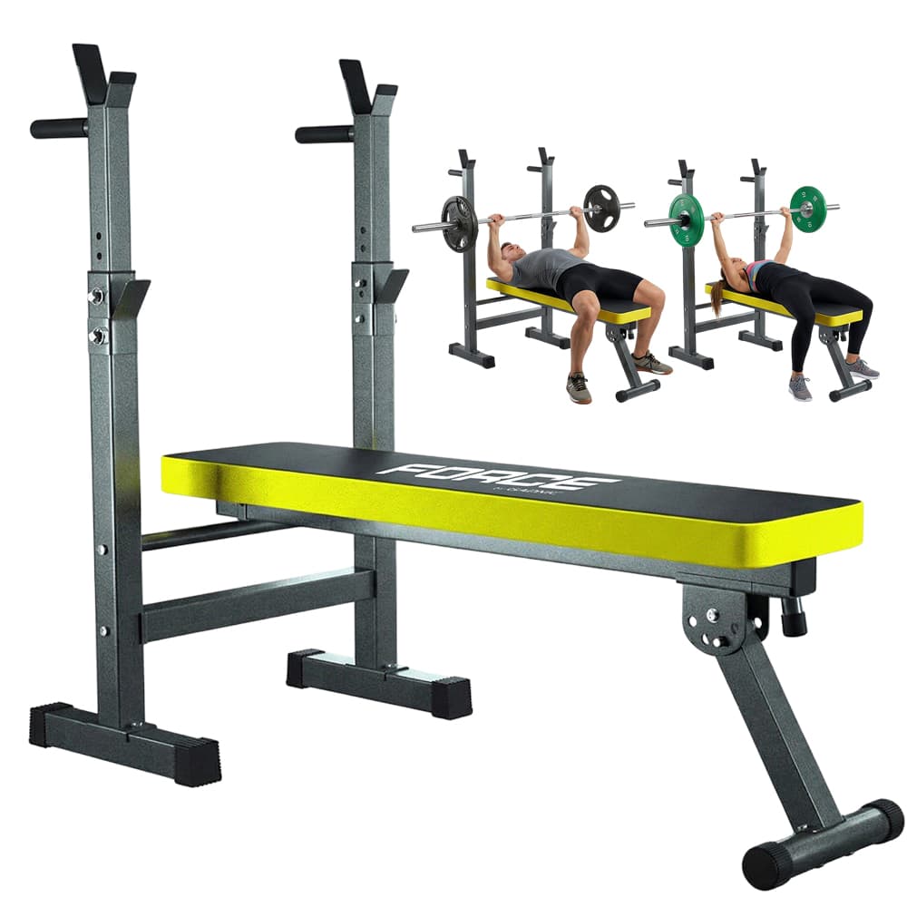 Banco Plano Plegable Force By Gadnic 250kg Estructura Reforzada Acolchado 