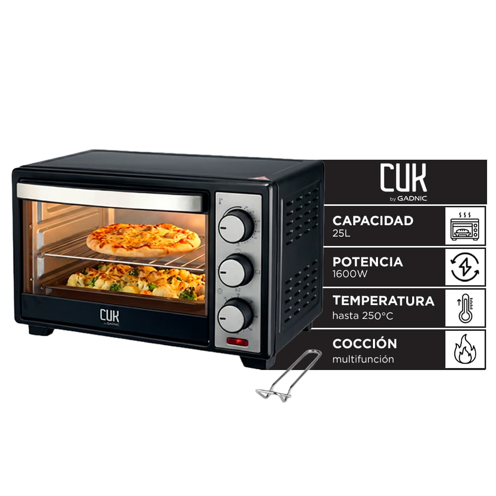 Horno Eléctrico Cuk by Gadnic 25L 1600W Multifunción Outlet