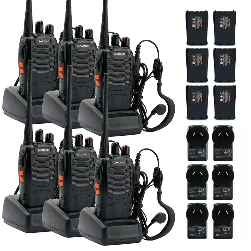  Handy Gadnic WK99U Kit x6 5w 16CH UHF Hasta 10km + Manos Libres