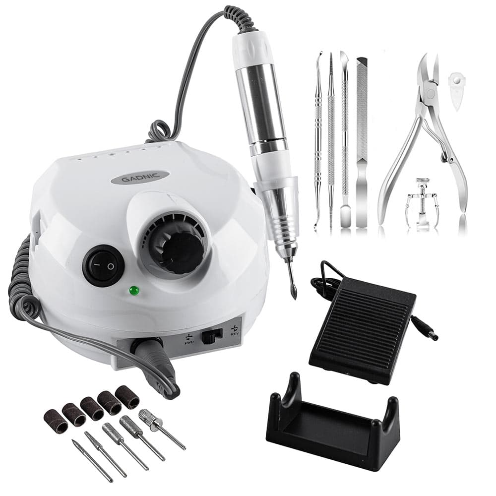 Kit Manicura Pedicura + Torno Para Uñas Gadnic T202