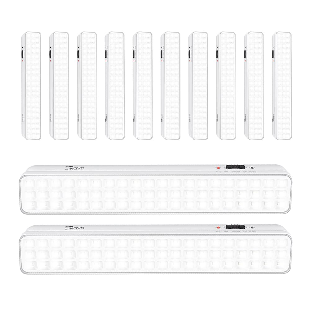 Kit x12 Luces De Emergencia Gadnic LED Recargable Automática 60 LEDs Seguridad
