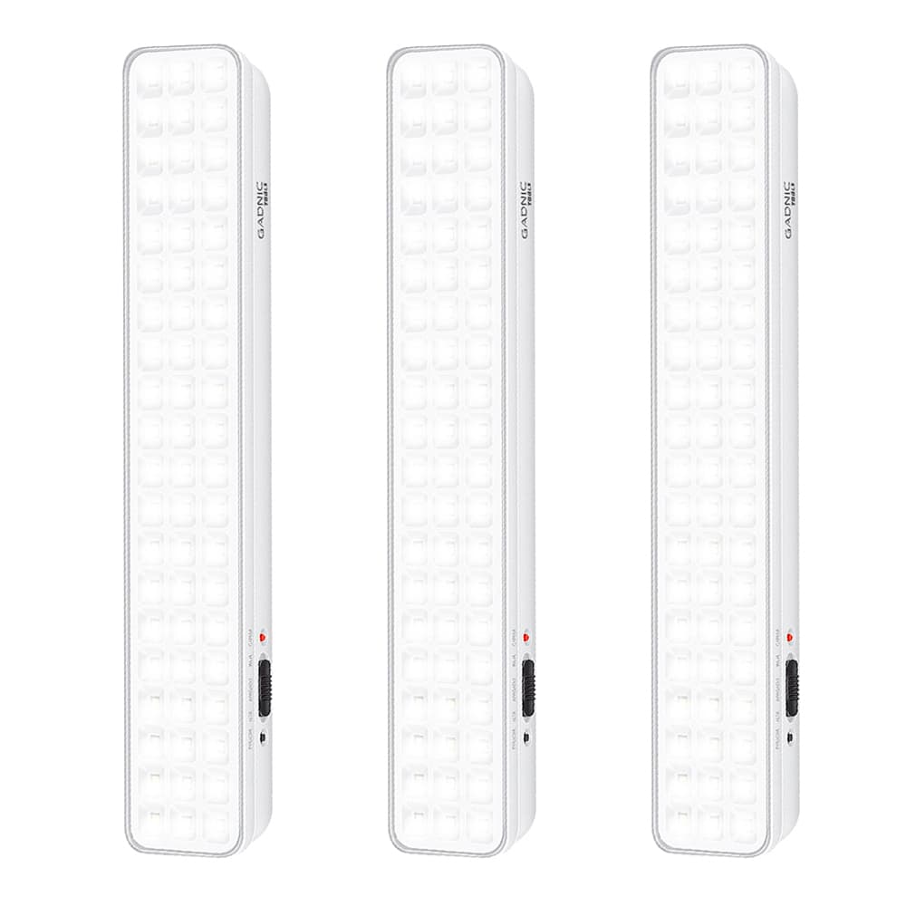 Kit x3 Luces De Emergencia Gadnic LED Recargable Automática 60 LEDs Seguridad