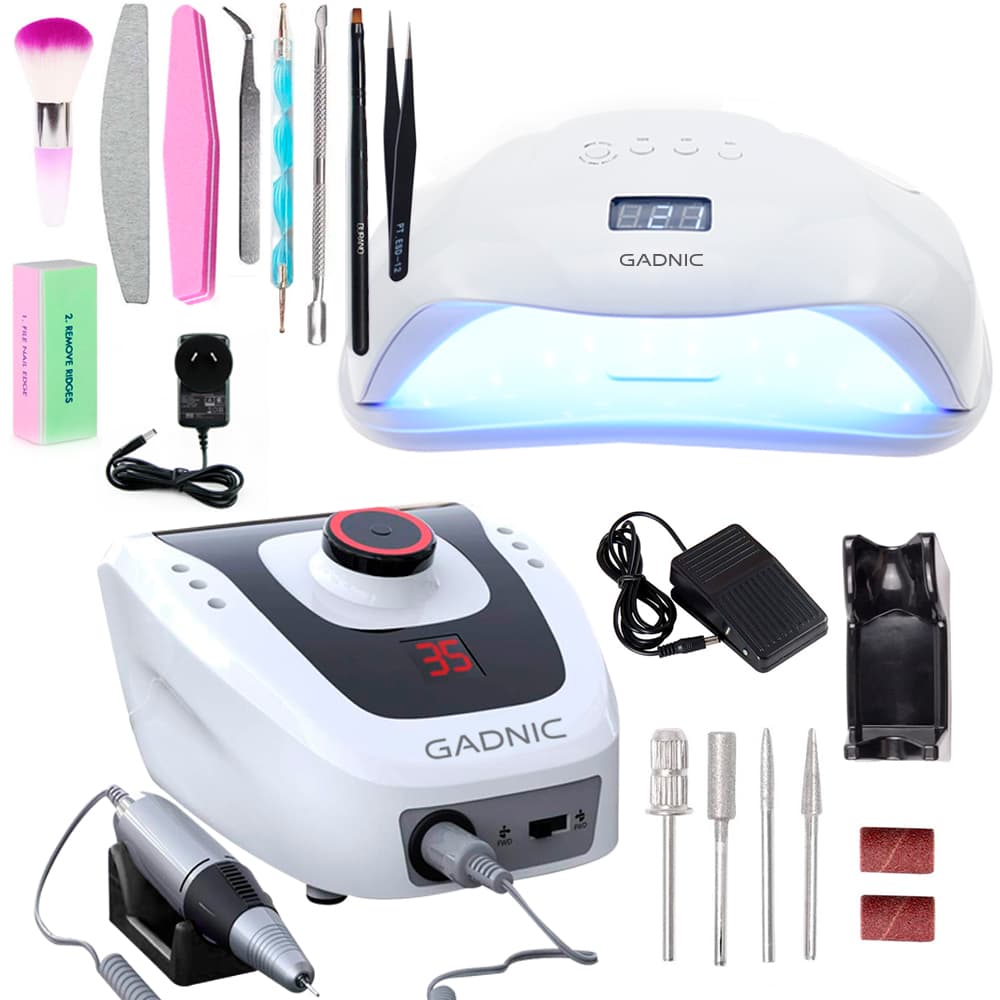 Kit Para Uñas Gadnic Torno T206  Cabina UV Ledsun Plus Uso Profesional