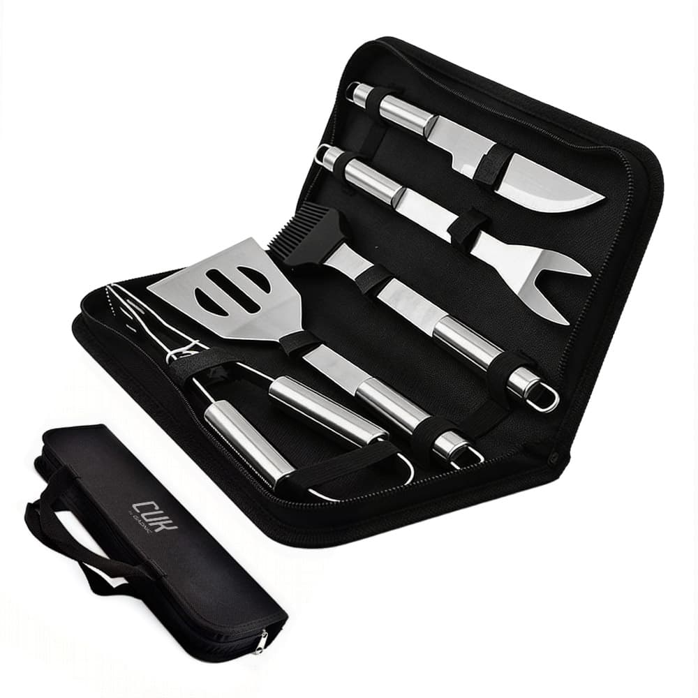 Kit Para Parrilla Cuk By Gadnic 5 Piezas Acero inoxidable Con Estuche
