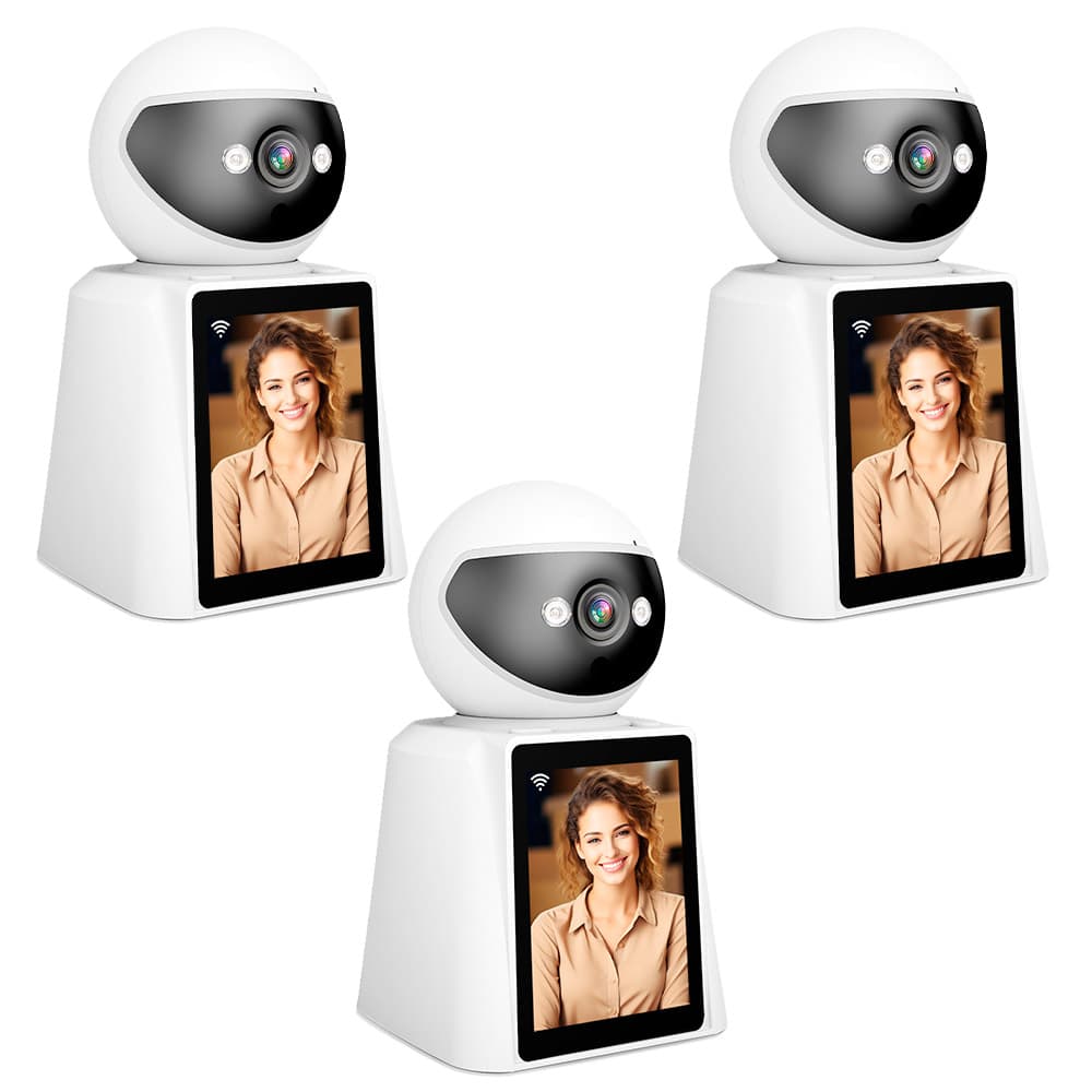 Kit x 3 Cámara de Seguridad SriHome Audio Bidireccional Pantalla HD 28 Pulgadas