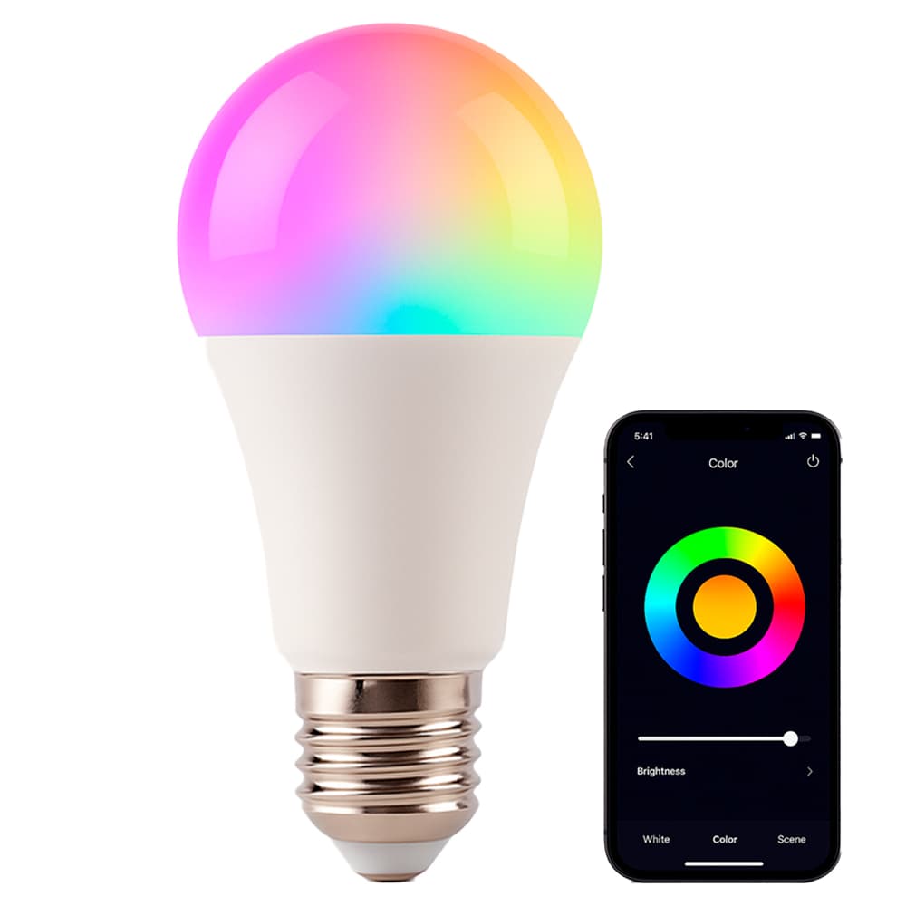 Lampara Led Smart Gadnic Inteligente RGB 9W WiFi Encendido Automático Programable 