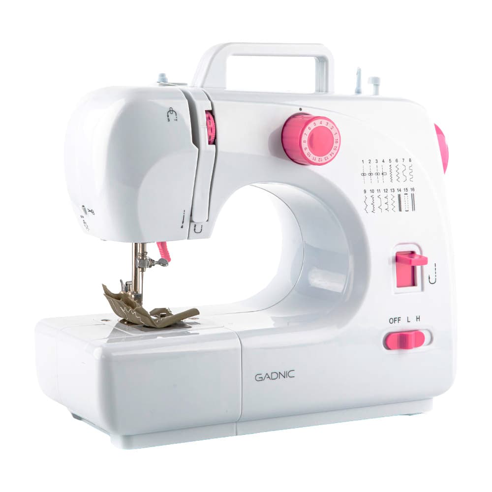 Máquina de Coser Gadnic 16 Puntos Recta Zig Zag Pedal Luz LED 2 Velocidades