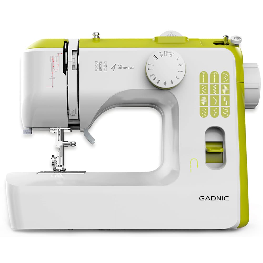 Máquina De Coser Gadnic Multifuncional 12 puntadas Función Retroceso Luz LED Brazo Libre Velocidad Ajustable 71W