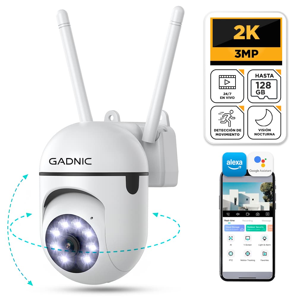 Cámara de seguridad Gadnic SX19  WiFi interior HD Con App y Visión Nocturna Outlet