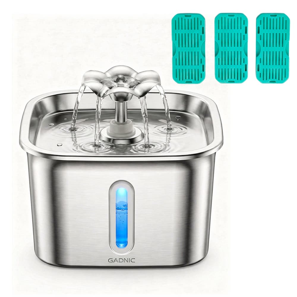 Bebedero Para Mascotas Gadnic Acero Inoxidable 304 Luz Led Agua Recirculante 