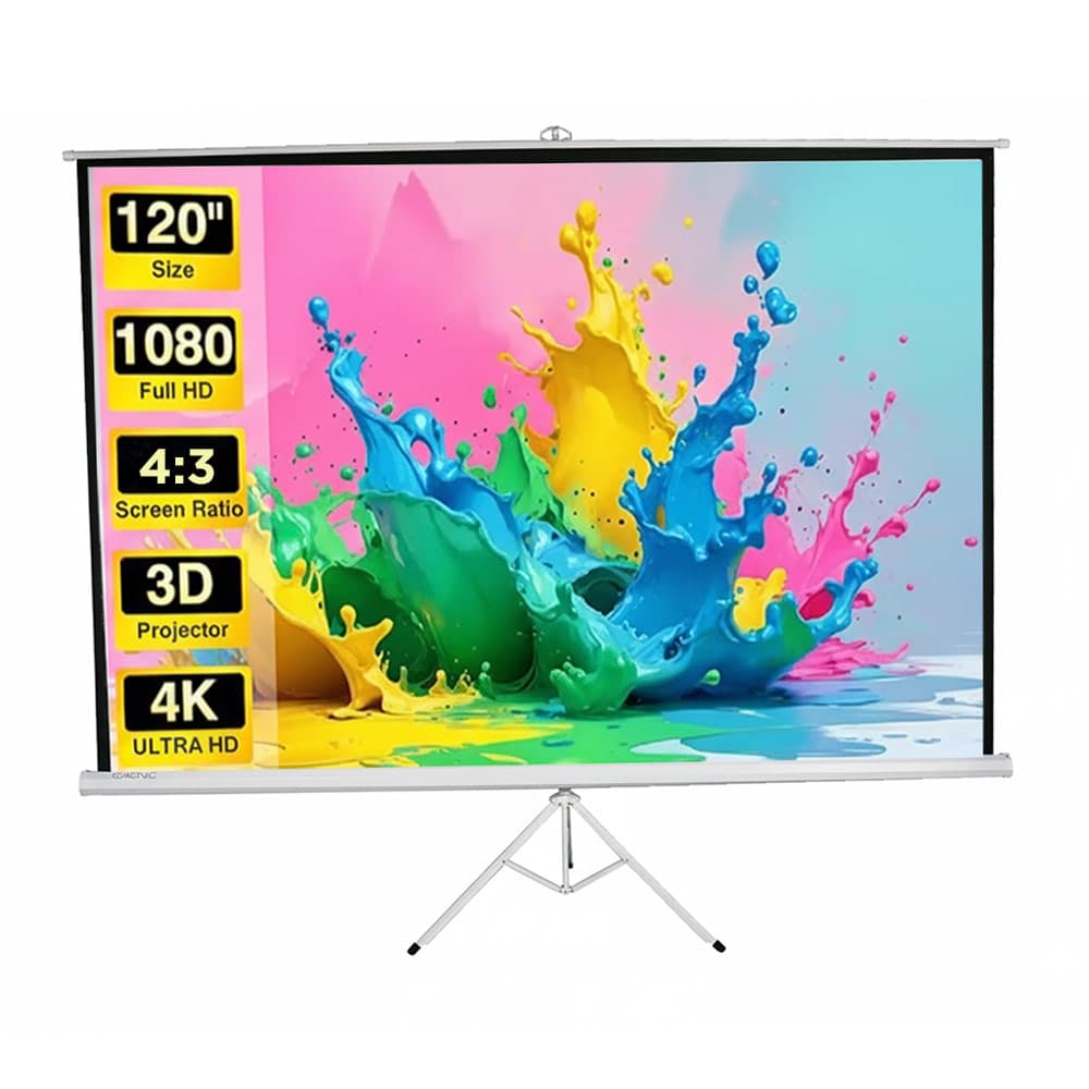 Pantalla Proyector Gadnic 120" Manual Con Trípode Ángulo De Visión 1080p 
