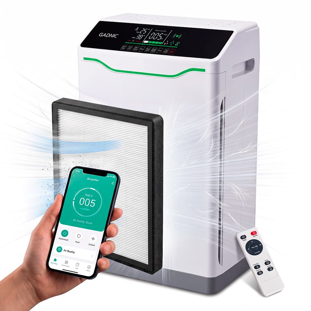 Purificador Aire Inteligente Gadnic Filtro HEPA y UV C 85W Nanocristales 7 Etapas App Tuya Outlet