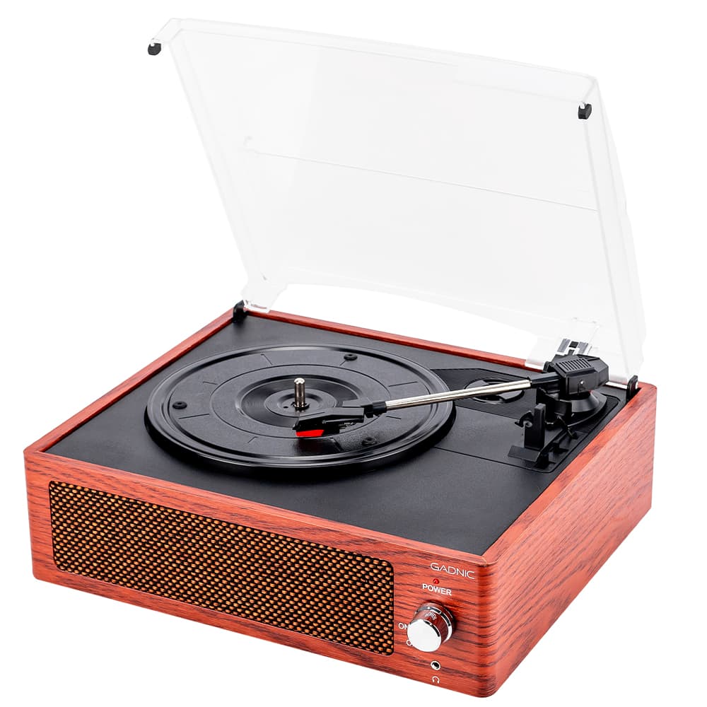 Tocadiscos Gadnic Soundix7 Retro Bluetooth 3 Velocidades AUX Parlantes Integrados Capsula Audio Technica Salida RCA 33 45 78 RPM 