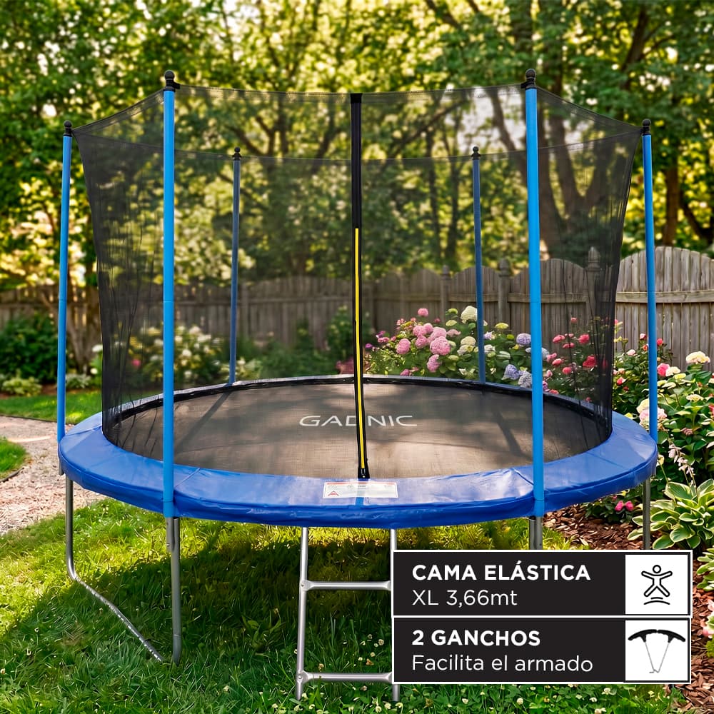 Cama Elástica Gadnic 365cm 12 ft Con Red de Seguridad Y Escalera Outlet
