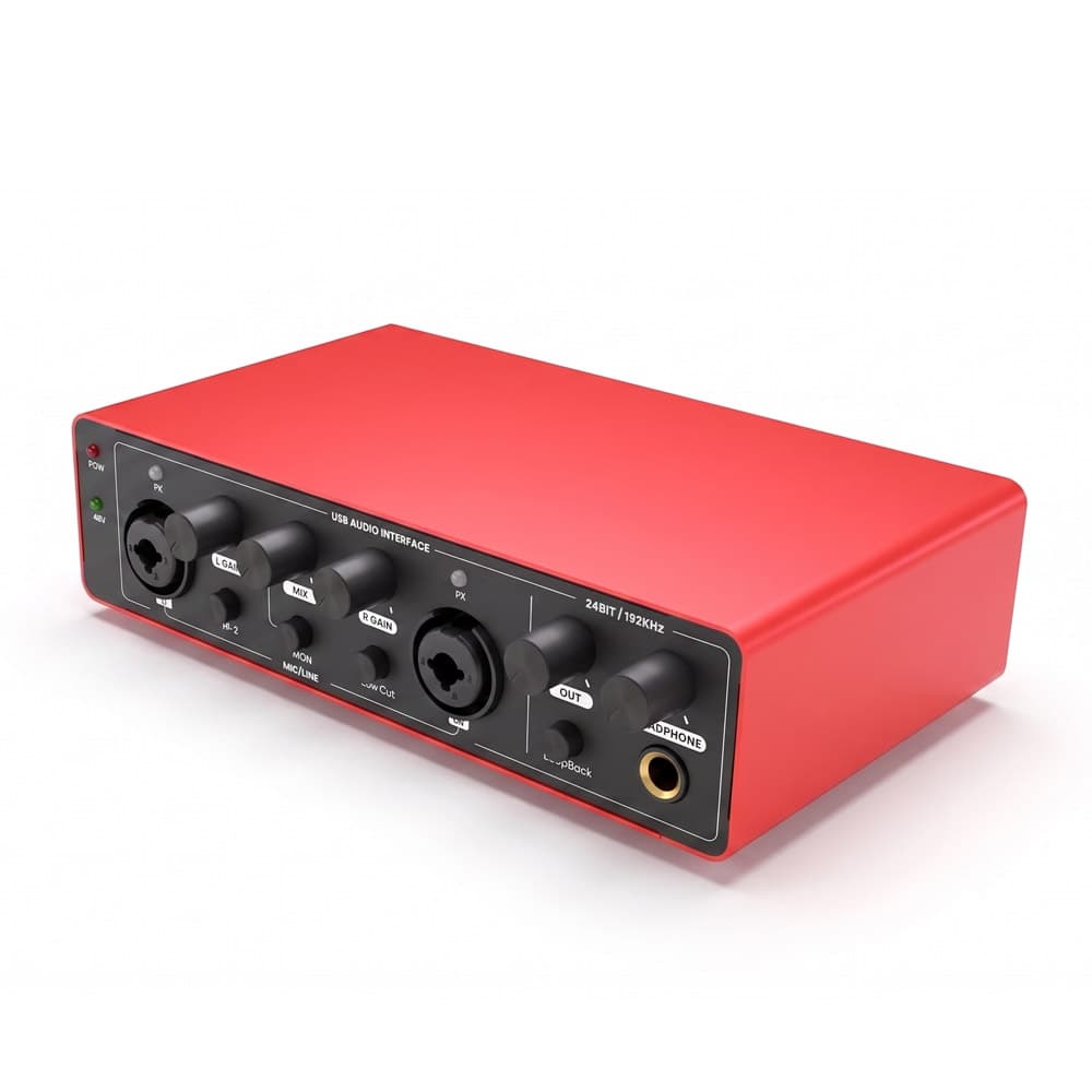 Interfaz De Audio Gadnic 24Bit 192kHz Phantom Power +48V Grabación Profesional Para Streaming