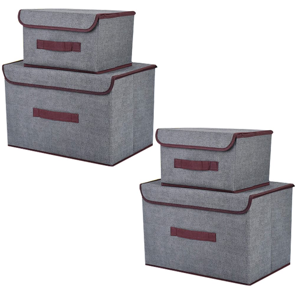 Set x4 Cajas de Tela Gadnic Canasto Organizador Con Tapa Plegables