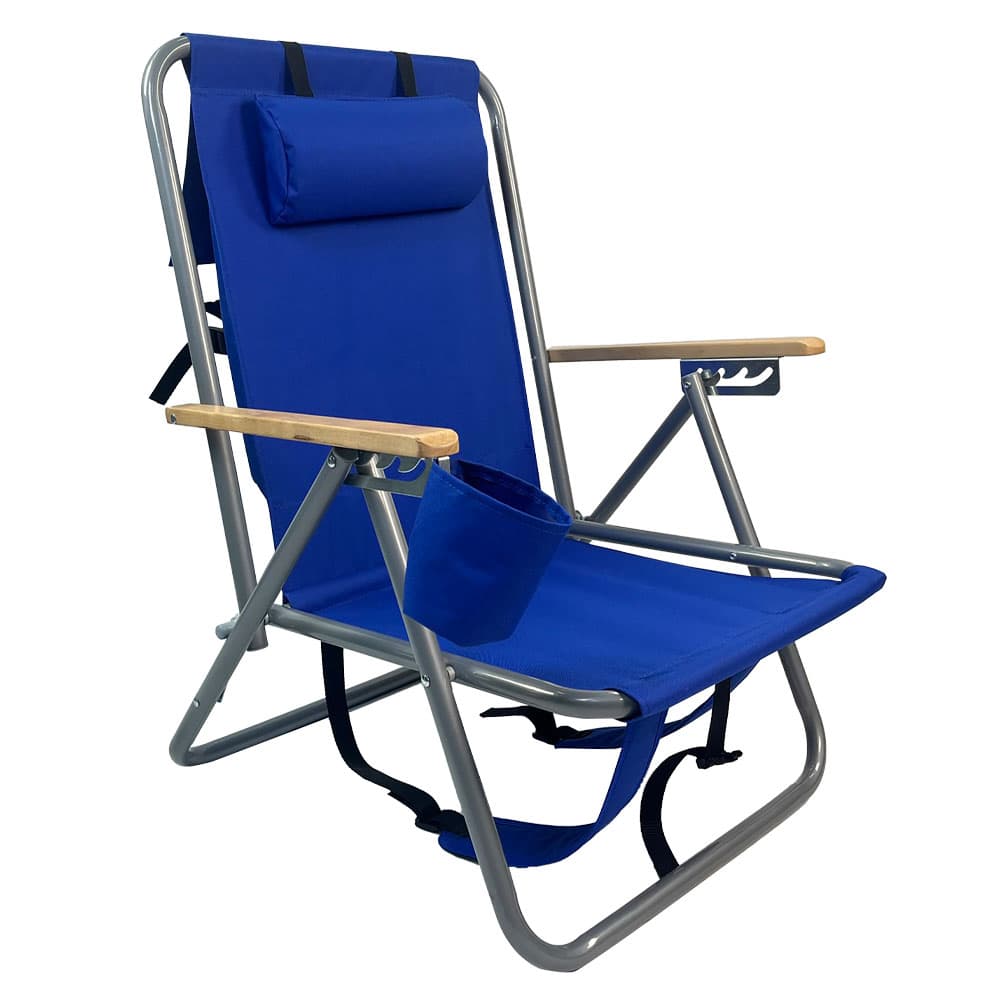 Reposera Plegable Gadnic Reclinable 4 Posiciones Porta Botellas Portátil Almohadilla Soporta 120 Kg