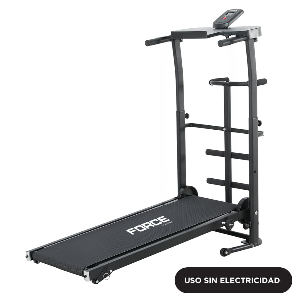 Cinta Magnética Para Correr Force By Gadnic Caminadora Plegable 100 Kg Pantalla Digital Con Soporte Para Abdominales