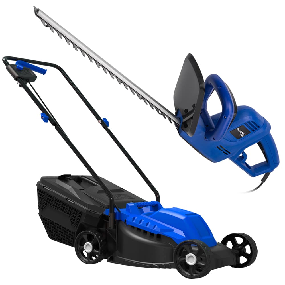 Kit Gadnic Cortadora de Pasto Gadnic Mower 1300 30 Lts 220v Cable de 10 Metros 1300W Podadoras Para Plantas Gadnic TRIHE580 Cortacercos